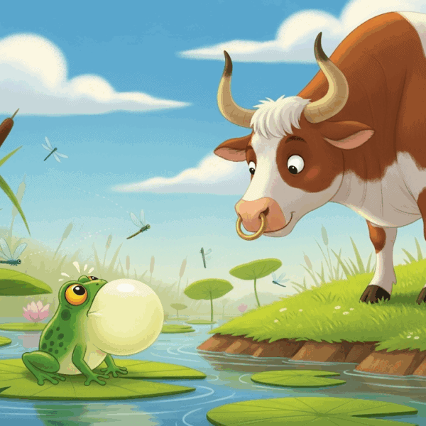 นิทานอีสป เรื่อง กบกับวัว พร้อมข้อคิดสอนใจ