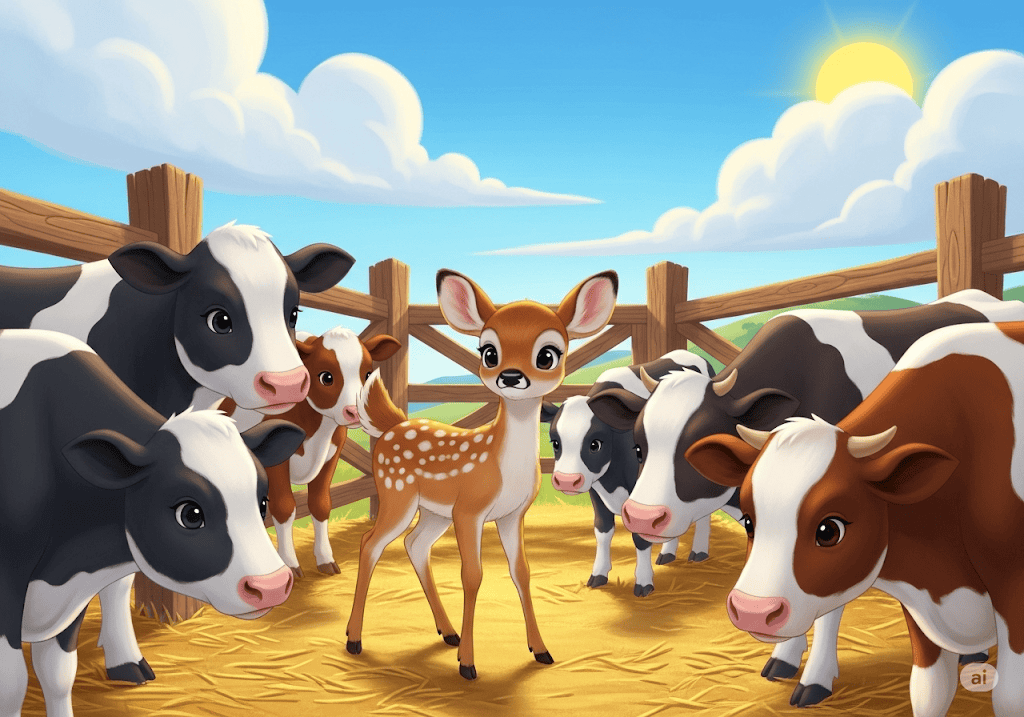 นิทานอีสป เรื่อง กวางในคอกวัว พร้อมข้อคิดสอนใจ