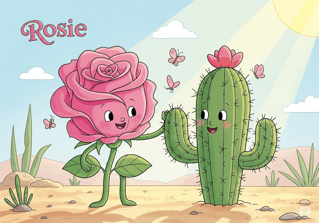 นิทานก่อนนอน เรื่อง ดอกกุหลาบโรซี่กับกระบองเพชร พร้อมคติสอนใจ