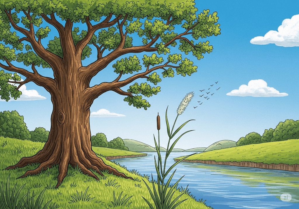 นิทานอีสป เรื่อง ต้นโอ๊กกับต้นอ้อ พร้อมข้อคิดสอนใจ