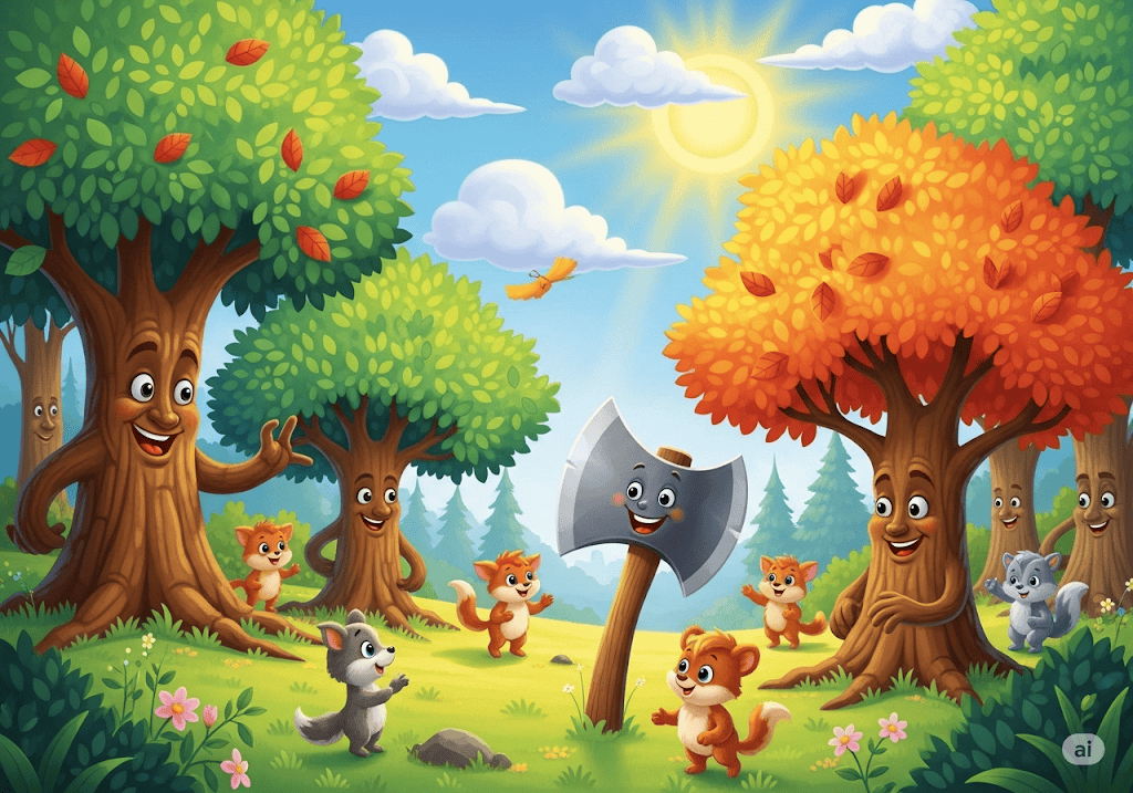 นิทานอีสป เรื่อง ต้นไม้กับขวาน พร้อมข้อคิดสอนใจ