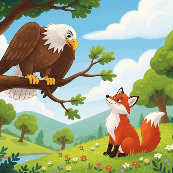 นิทานอีสป เรื่อง นกอินทรีกับสุนัขจิ้งจอก พร้อมข้อคิดสอนใจ