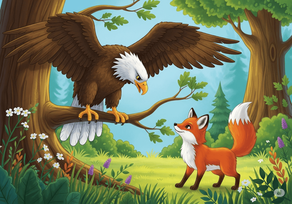 นิทานอีสป เรื่อง นกอินทรีกับสุนัขจิ้งจอก พร้อมข้อคิดสอนใจ