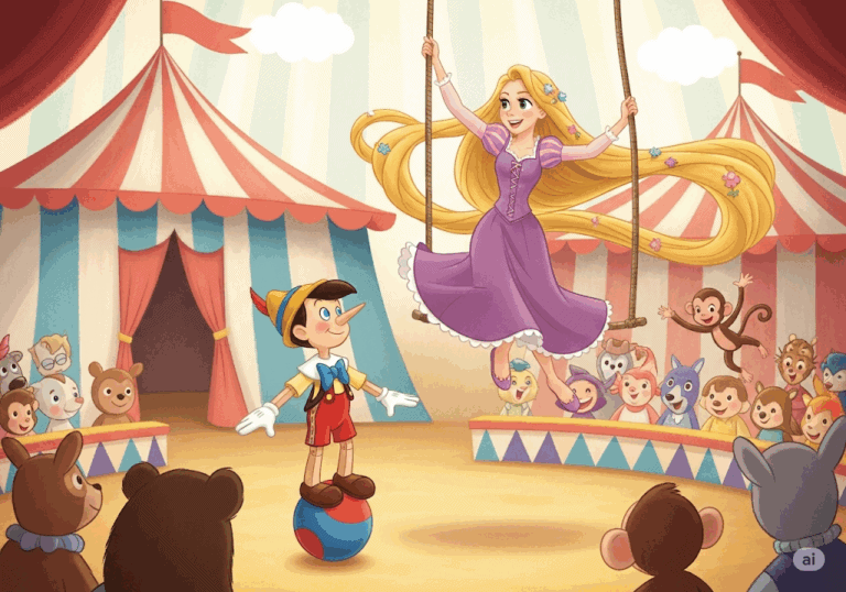 นิทานก่อนนอน เรื่อง ราพันเซลกับพินอคคิโอ การผจญภัยในคณะละครสัตว์