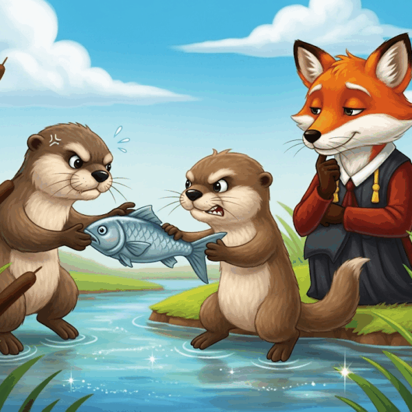 นิทานชาดก เรื่อง นากแย่งปลากับสุนัขจิ้งจอกตัดสินความ