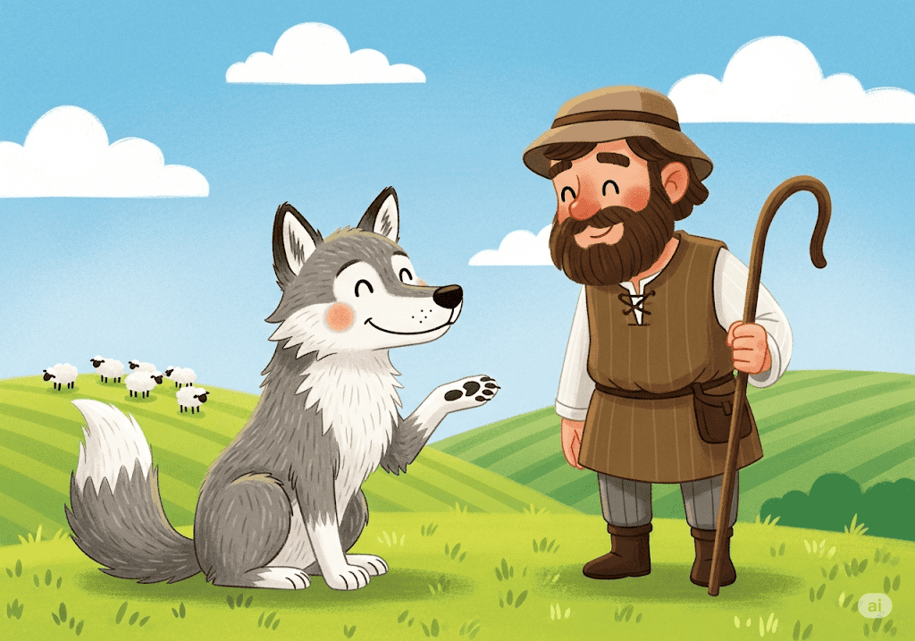 นิทานอีสป เรื่อง หมาป่ากับคนเลี้ยงแกะ พร้อมข้อคิดสอนใจ