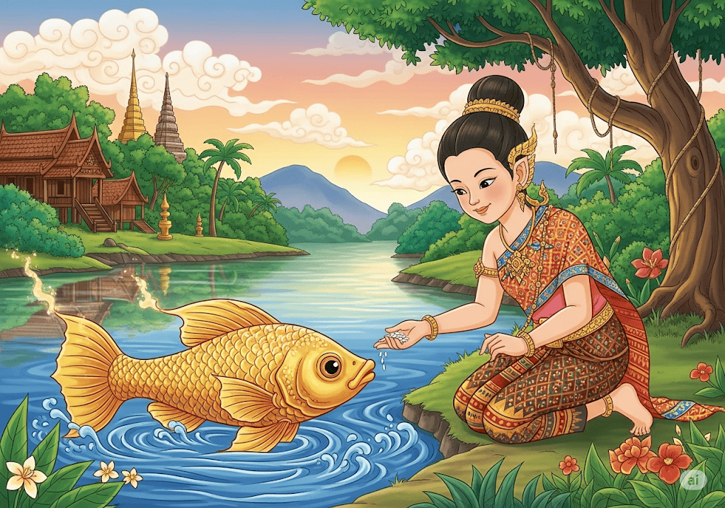 นิทานพื้นบ้าน เรื่อง ปลาบู่ทอง พร้อมข้อคิดสอนใจ