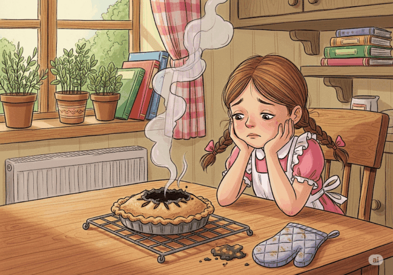 นิทานก่อนนอน เรื่อง พายไหม้ของสาวน้อยจอมขี้เกียจ