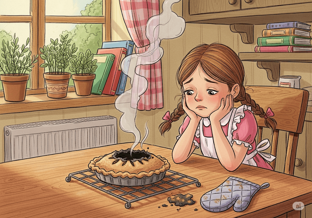 นิทานก่อนนอน เรื่อง พายไหม้ของสาวน้อยจอมขี้เกียจ