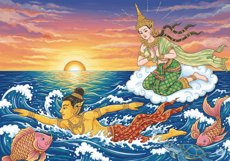 นิทานชาดก เรื่อง มหาชนกชาดก (พระมหาชนก) พร้อมข้อคิดสอนใจ