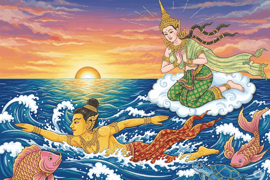 นิทานชาดก เรื่อง มหาชนกชาดก (พระมหาชนก) พร้อมข้อคิดสอนใจ