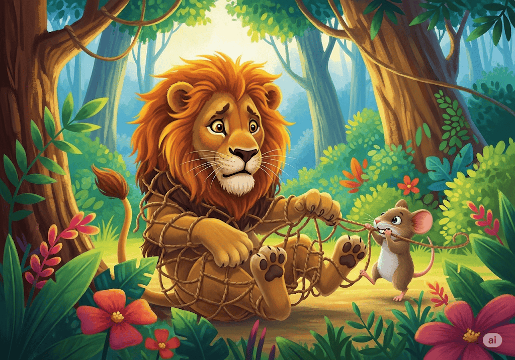 นิทานอีสป เรื่อง ราชสีห์กับหนู พร้อมข้อคิดสอนใจ