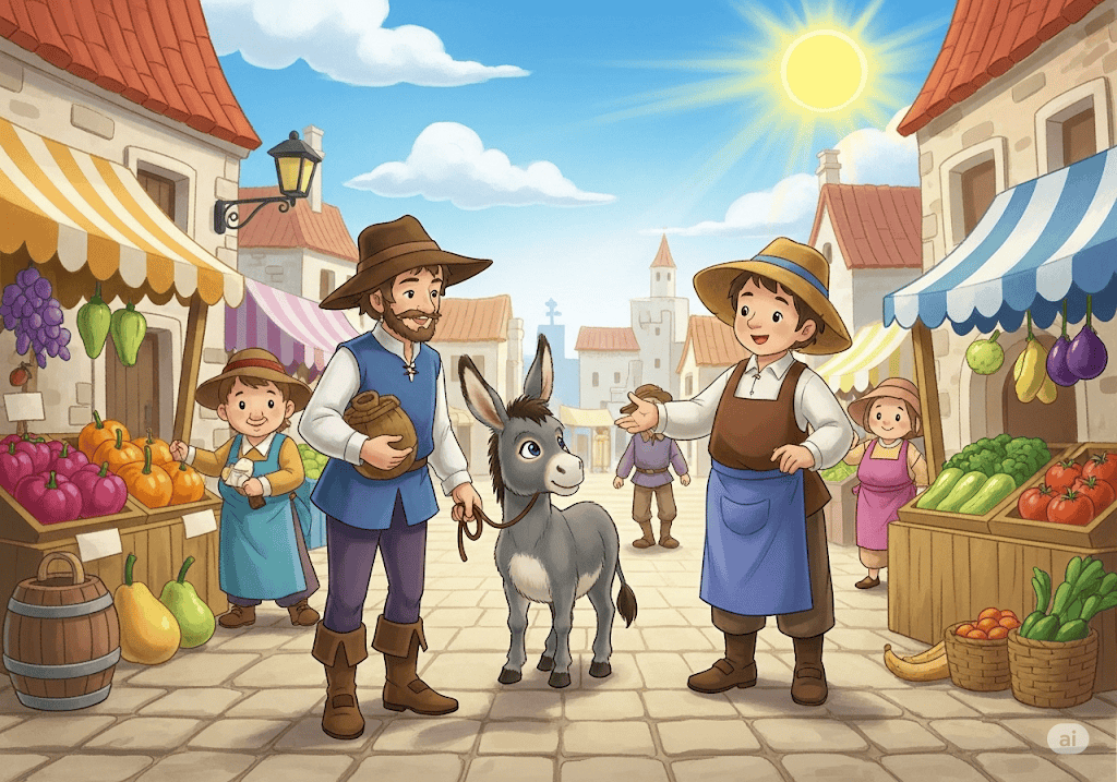 นิทานอีสป เรื่อง ลากับผู้ซื้อ พร้อมข้อคิดสอนใจ