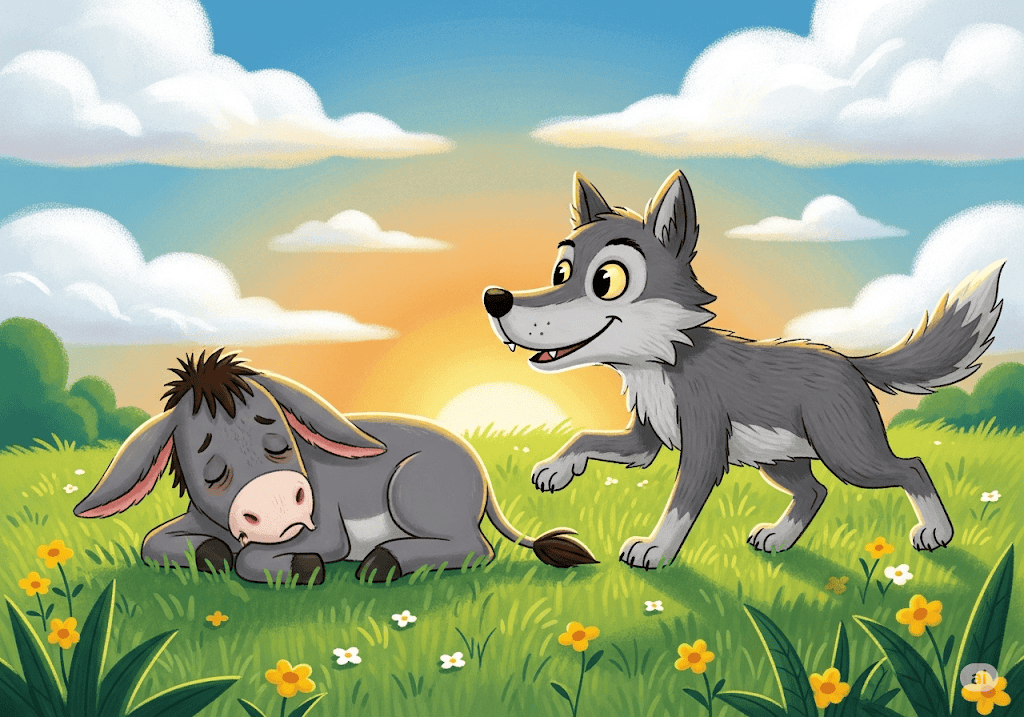 นิทานอีสป เรื่อง ลาป่วยกับหมาป่า พร้อมข้อคิดสอนใจ