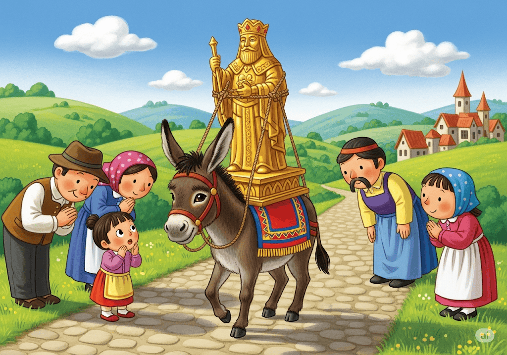 นิทานอีสป เรื่อง ลาแบกเทวรูป พร้อมข้อคิดสอนใจ