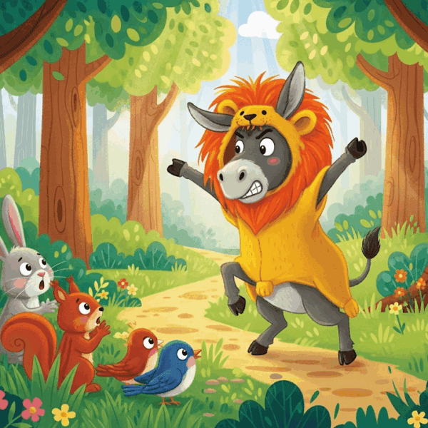 นิทานอีสป เรื่อง ลาในหนังราชสีห์ พร้อมข้อคิดสอนใจ