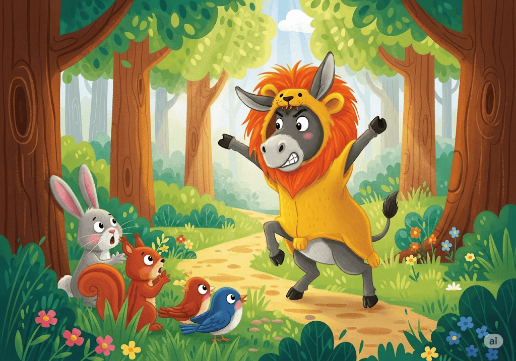 นิทานอีสป เรื่อง ลาในหนังราชสีห์ พร้อมข้อคิดสอนใจ