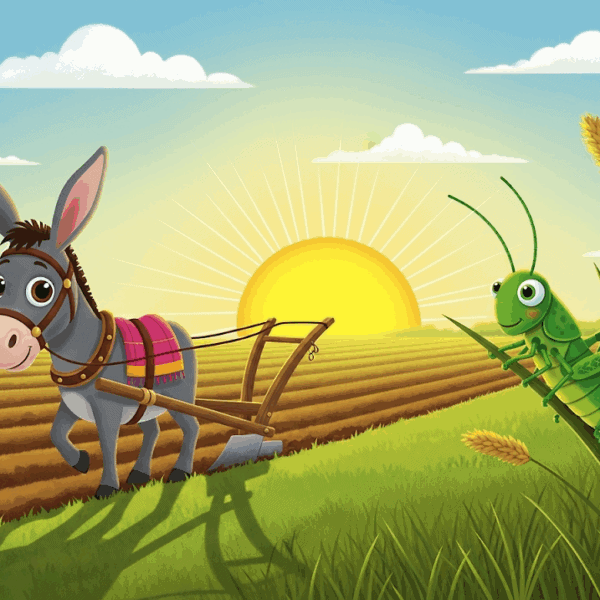 นิทานอีสป เรื่อง ลาไถนากับตั๊กแตน พร้อมข้อคิดสอนใจ