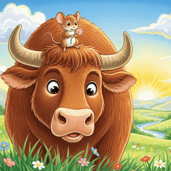 นิทานอีสป เรื่อง วัวกระทิงกับหนู พร้อมข้อคิดสอนใจ