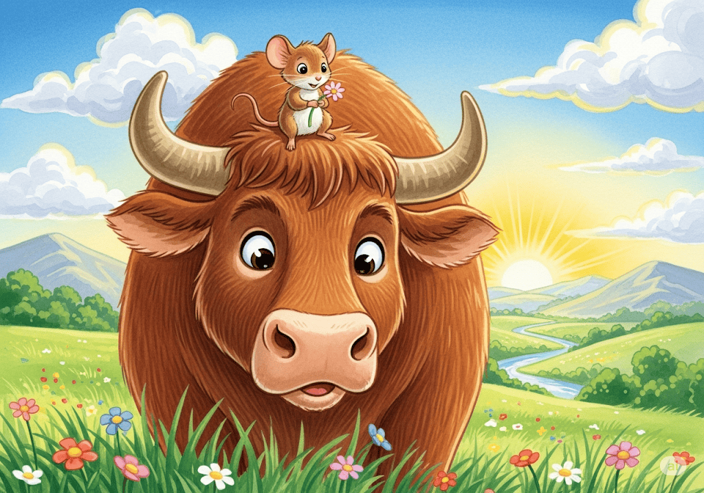 นิทานอีสป เรื่อง วัวกระทิงกับหนู พร้อมข้อคิดสอนใจ