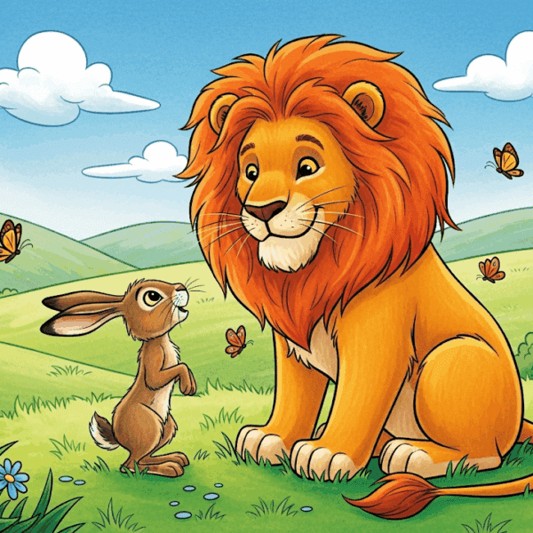 นิทานอีสป เรื่อง สิงโตกับกระต่ายป่า พร้อมข้อคิดสอนใจ
