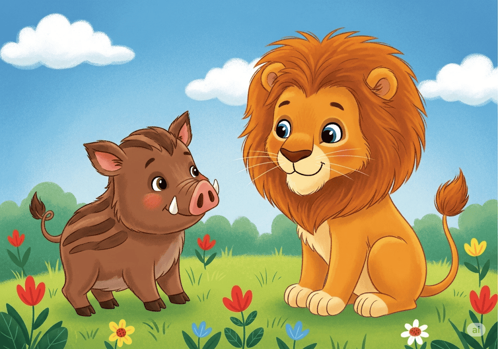 นิทานอีสป เรื่อง สิงโตกับหมูป่า พร้อมข้อคิดสอนใจ