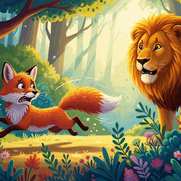 นิทานอีสป เรื่อง สุนัขจิ้งจอกกับสิงโต พร้อมข้อคิดสอนใจ