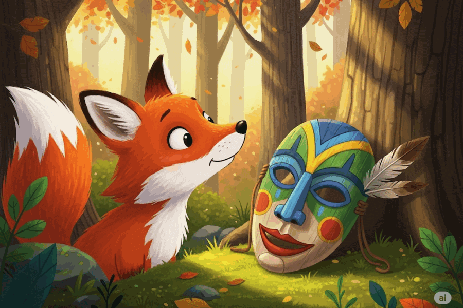 นิทานอีสป เรื่อง สุนัขจิ้งจอกกับหน้ากาก พร้อมข้อคิดสอนใจ