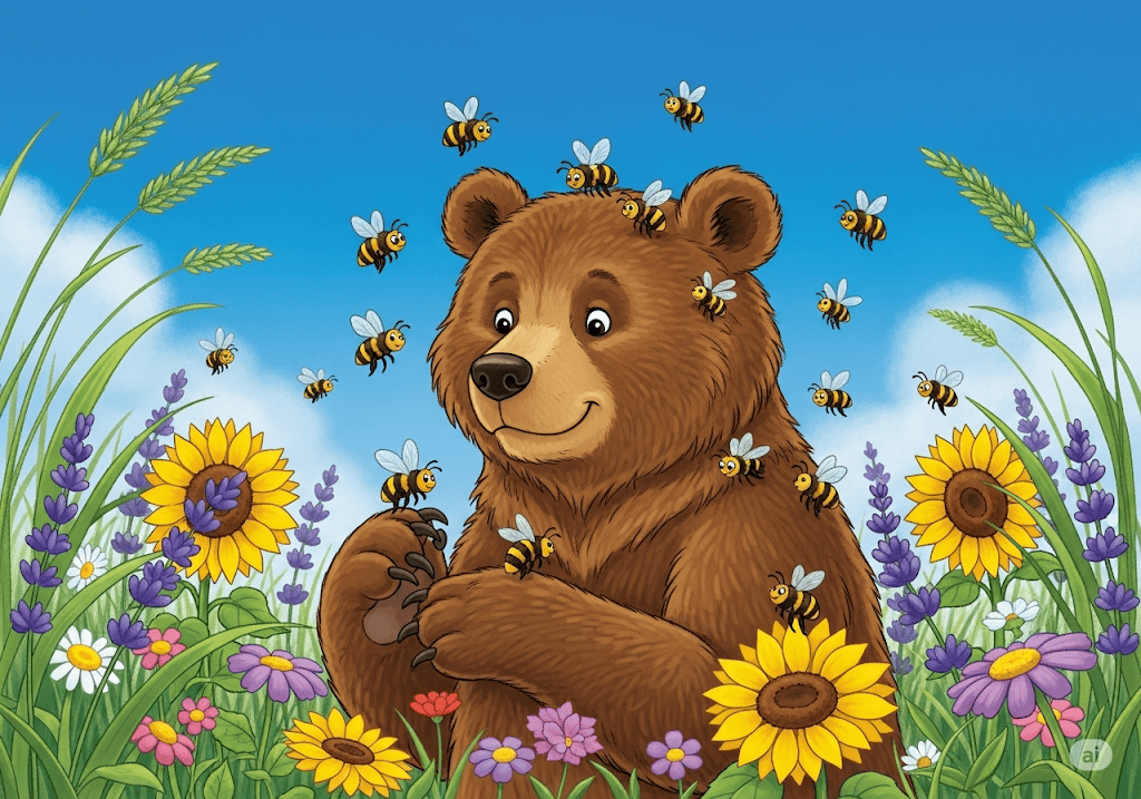 นิทานอีสป เรื่อง หมีกับผึ้ง พร้อมข้อคิดสอนใจ