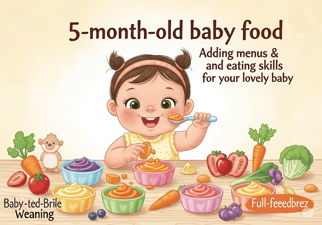 คู่มืออาหารเด็ก 5 เดือน เพิ่มเมนูและทักษะการกินของลูกที่น่ารัก