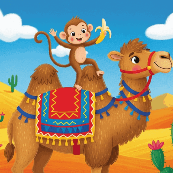 นิทานอีสป เรื่อง อูฐกับลิง พร้อมข้อคิดสอนใจ