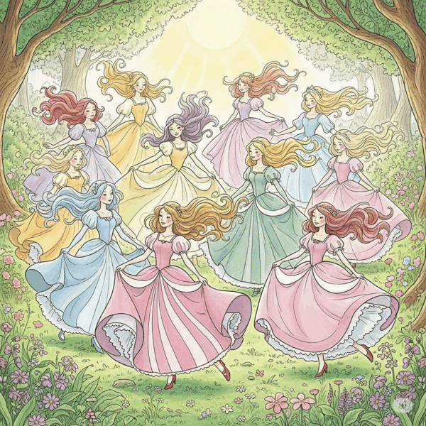 นิทานก่อนนอน เรื่อง เจ้าหญิงทั้ง 12 กับรองเท้าเต้นรำสีแดง