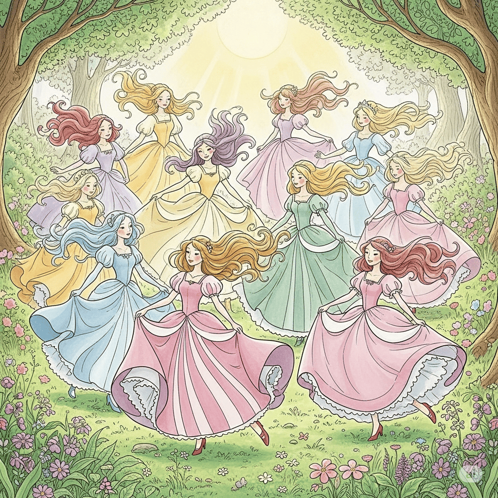 นิทานก่อนนอน เรื่อง เจ้าหญิงทั้ง 12 กับรองเท้าเต้นรำสีแดง