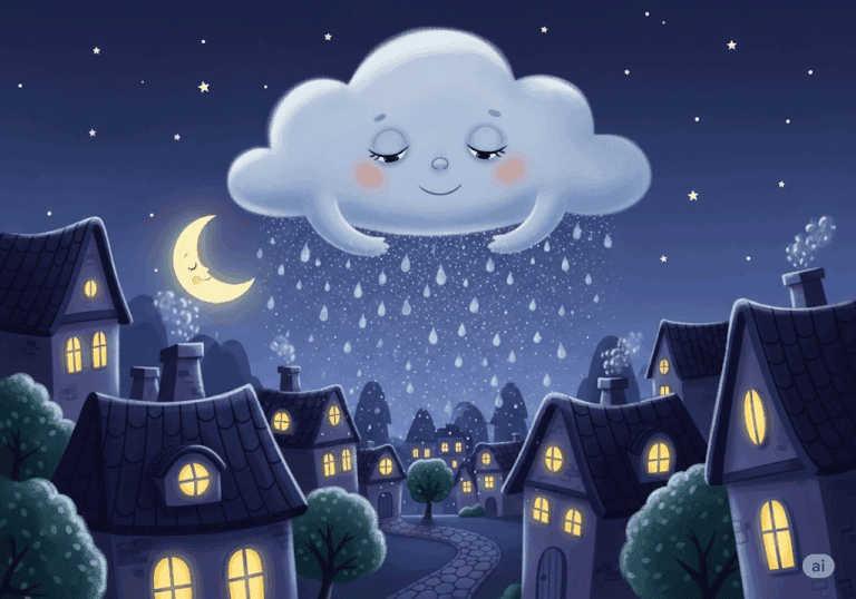 นิทานก่อนนอน เรื่อง เมฆน้อยใจดีกับสายฝนกล่อมนอน พร้อมข้อคิดสอนใจ