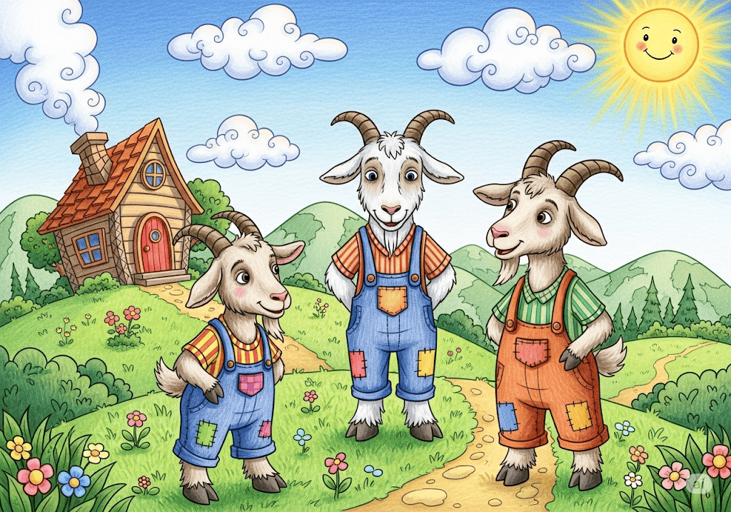 นิทานก่อนนอน เรื่อง แพะตัวผู้สามตัว พร้อมข้อคิดสอนใจ