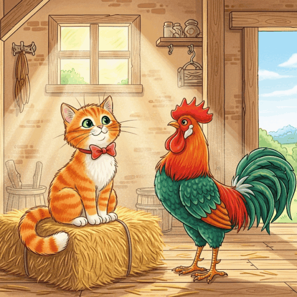 นิทานอีสป เรื่อง แมวกับไก่ พร้อมข้อคิดสอนใจ