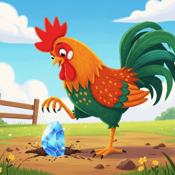 นิทานอีสป เรื่อง ไก่ได้พลอย พร้อมข้อคิดสอนใจ