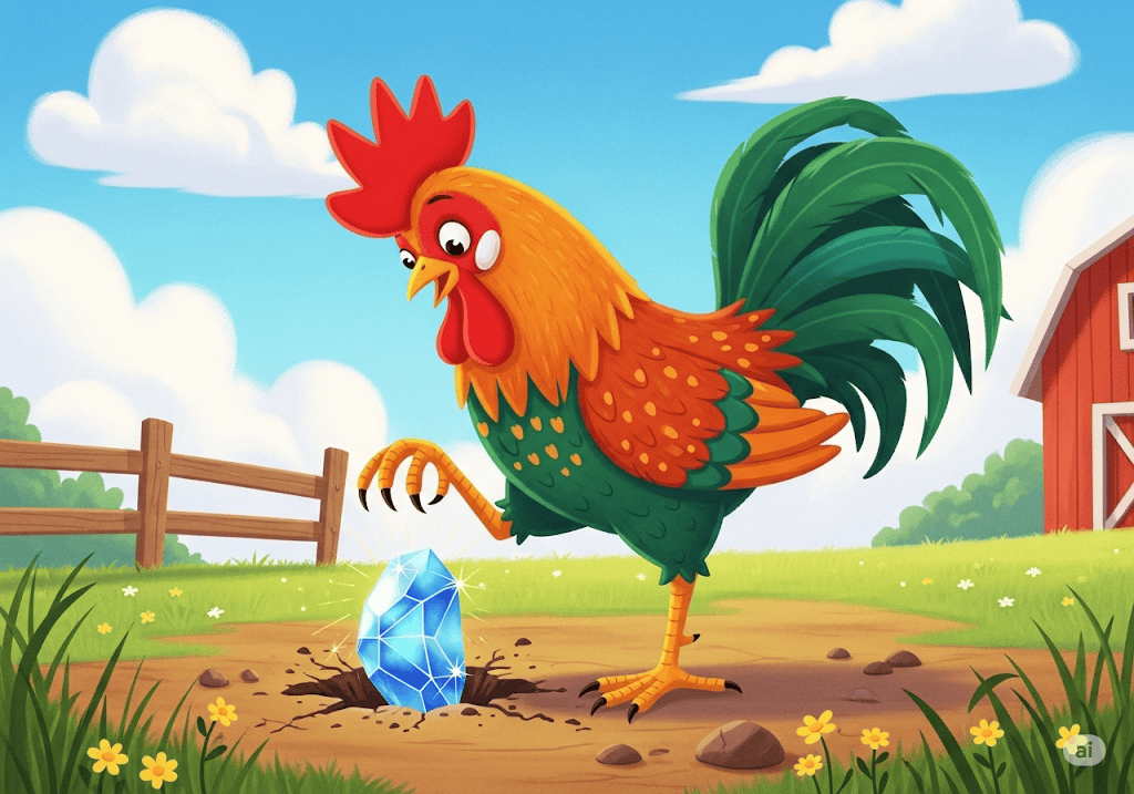 นิทานอีสป เรื่อง ไก่ได้พลอย พร้อมข้อคิดสอนใจ