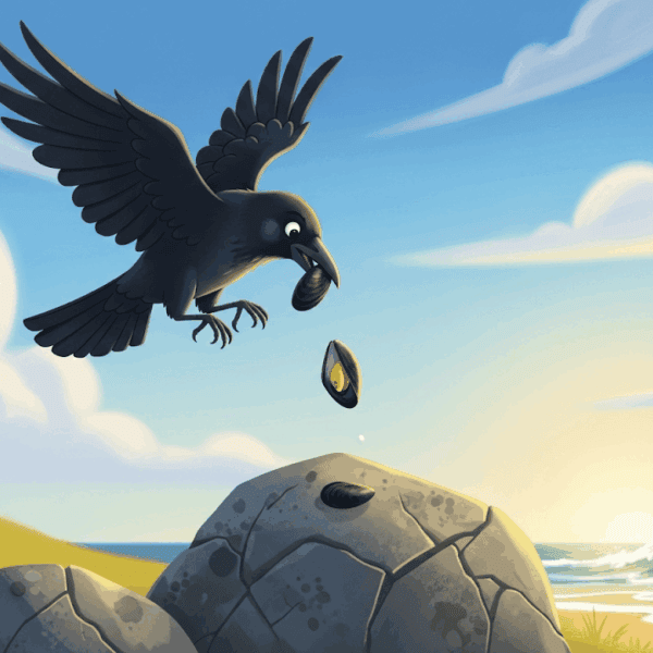 นิทานอีสป เรื่อง กากับหอยแมลงภู่ พร้อมข้อคิดสอนใจ