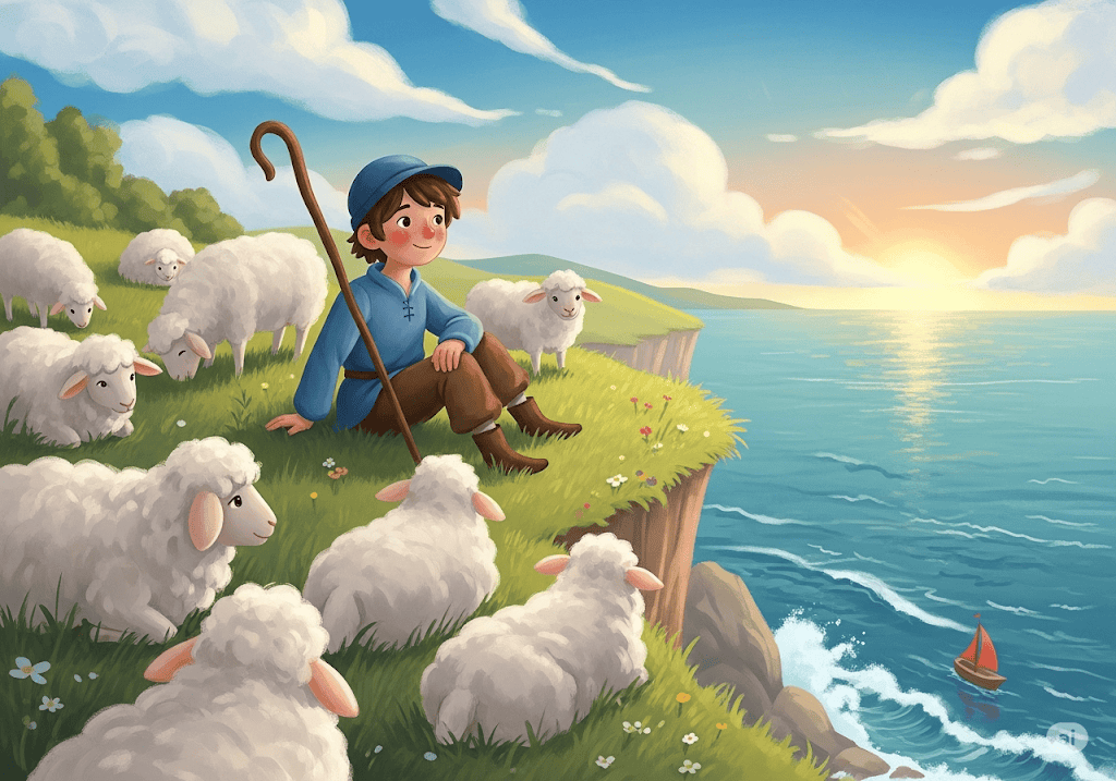 นิทานอีสป เรื่อง คนเลี้ยงแกะกับทะเล พร้อมข้อคิดสอนใจ
