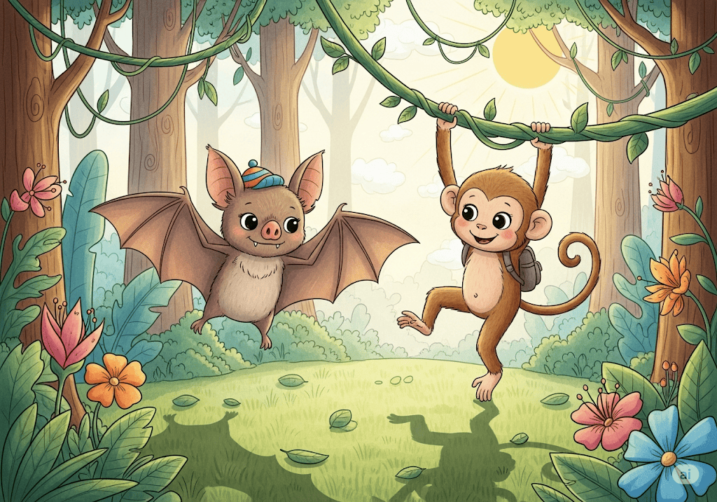 นิทานอีสป เรื่อง ค้างคาวกับลิง พร้อมข้อคิดสอนใจ