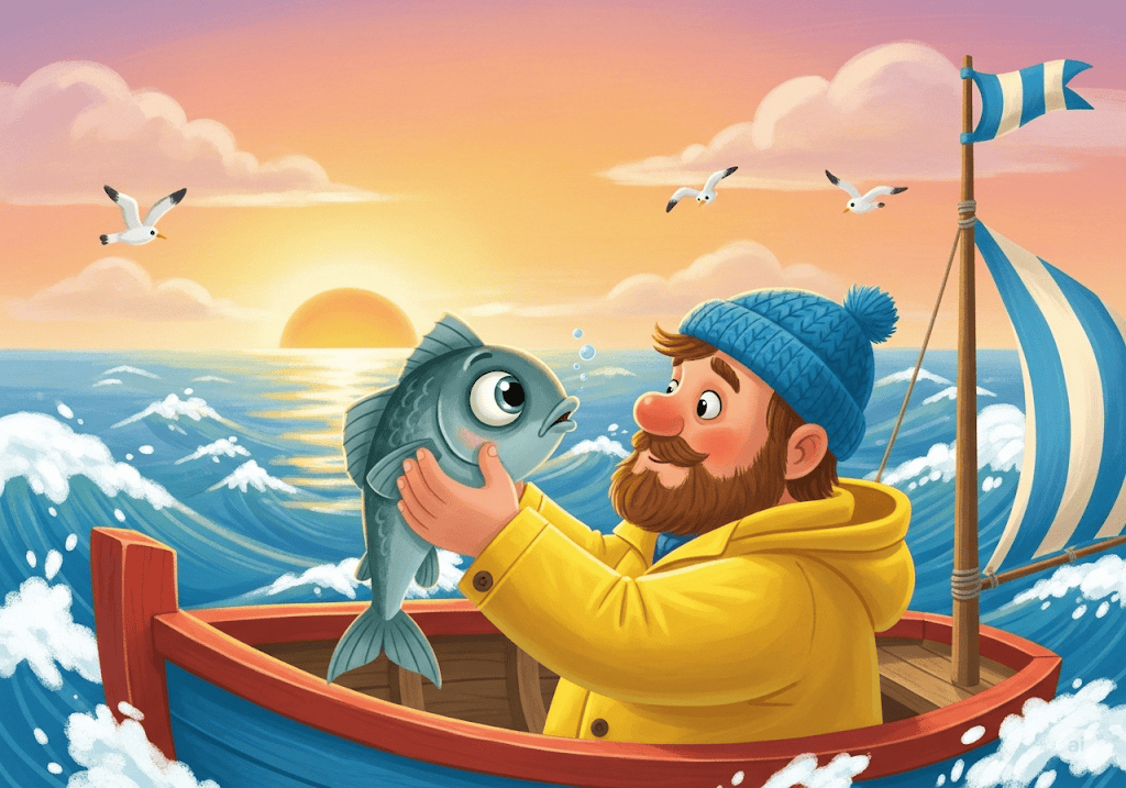 นิทานอีสป เรื่อง ชาวประมงกับปลาตัวเล็ก พร้อมข้อคิดสอนใจ