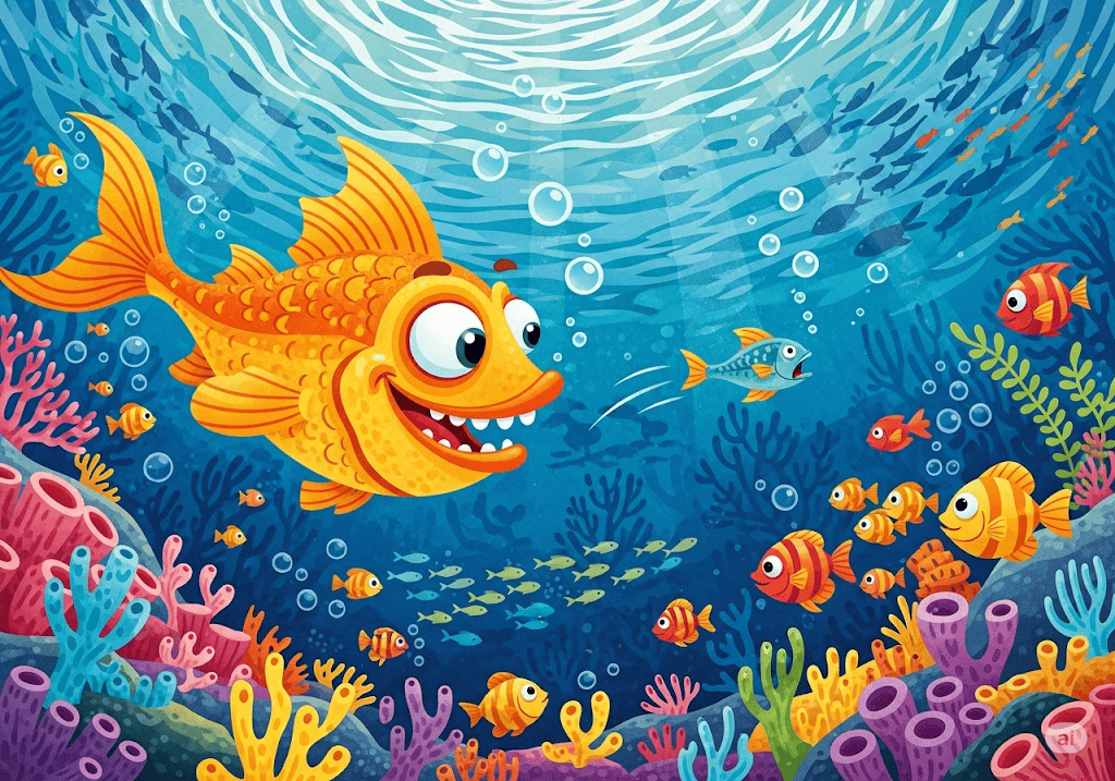 นิทานอีสป เรื่อง ปลาใหญ่กับปลาเล็ก พร้อมข้อคิดสอนใจ