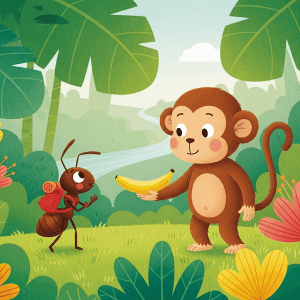 นิทานอีสป เรื่อง มดกับลิง พร้อมข้อคิดสอนใจ