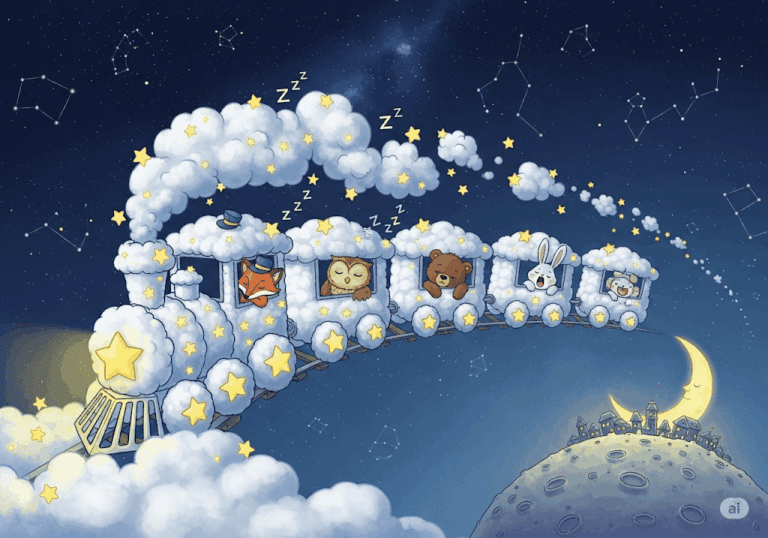 นิทานก่อนนอน เรื่อง รถไฟขบวนสุดท้ายสู่ดินแดนแห่งนิทรา พร้อมข้อคิดสอนใจ