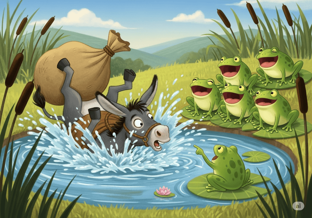 นิทานอีสป เรื่อง ลากับฝูงกบ พร้อมข้อคิดสอนใจ