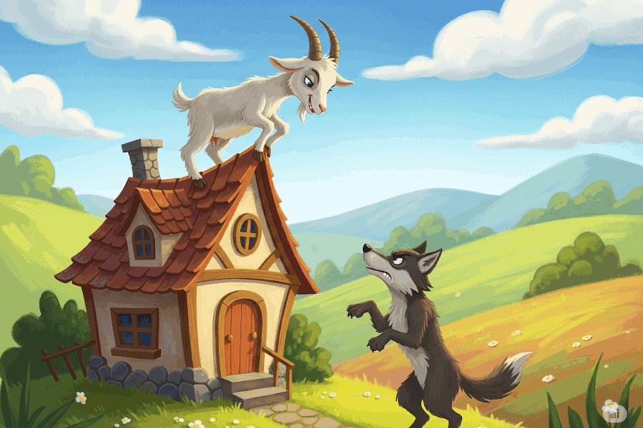 นิทานอีสป เรื่อง ลูกแพะกับหมาป่า พร้อมข้อคิดสอนใจ