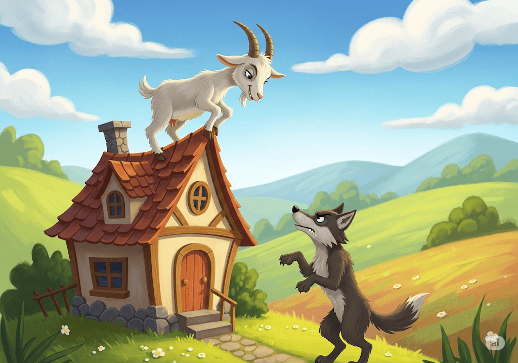 นิทานอีสป เรื่อง ลูกแพะกับหมาป่า พร้อมข้อคิดสอนใจ