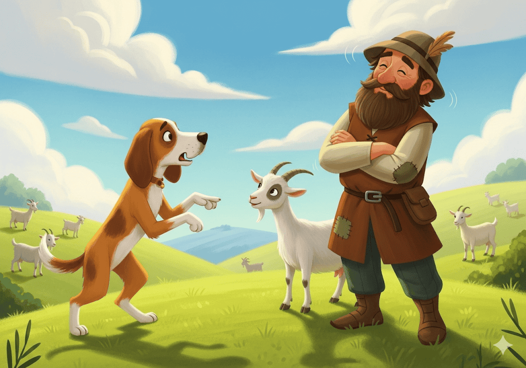 นิทานอีสป เรื่อง สุนัขล่าสัตว์กับคนเลี้ยงแพะ พร้อมข้อคิดสอนใจ