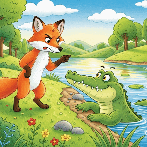 นิทานอีสป เรื่อง หมาจิ้งจอกกับจระเข้ พร้อมข้อคิดสอนใจ